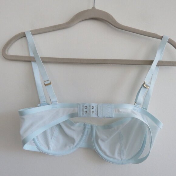 CUUP The Balconette Mesh Underwire Bra in Halo Light Pastel Blue - Size 32B - Picture 9 of 13
